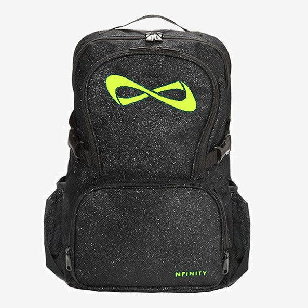 Nfinity Black Sparkle Backpack - Lime Logo