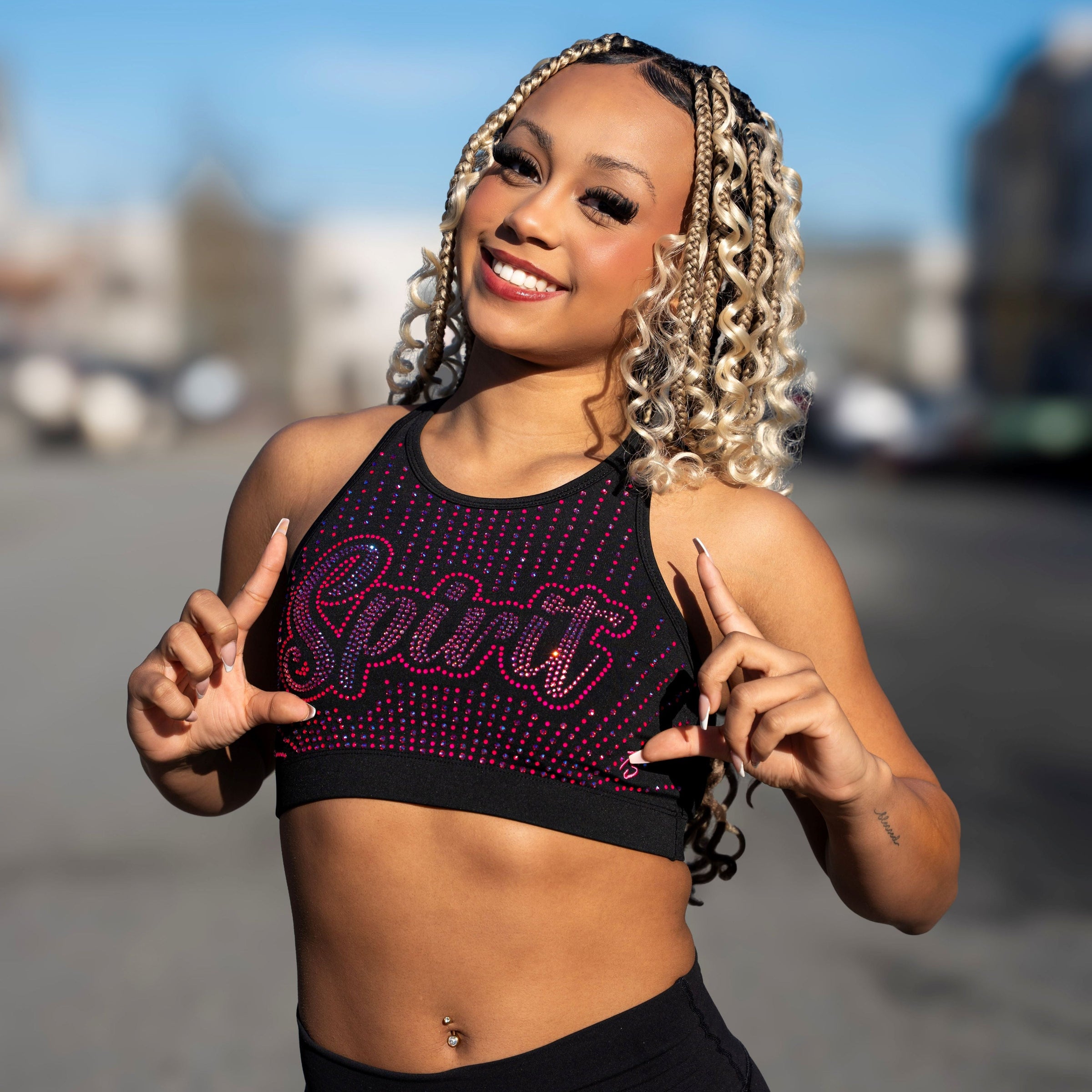 Total Spirit x La'Mya Rhinestone Bra