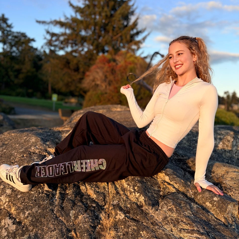 Rhinestone Cheerleader Sweatpants