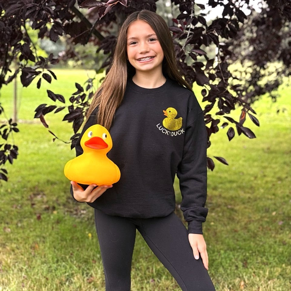 Lucky Duck Rhinestone Crewneck