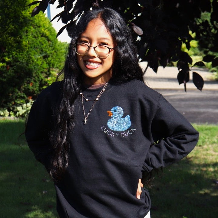 Lucky Duck Rhinestone Crewneck