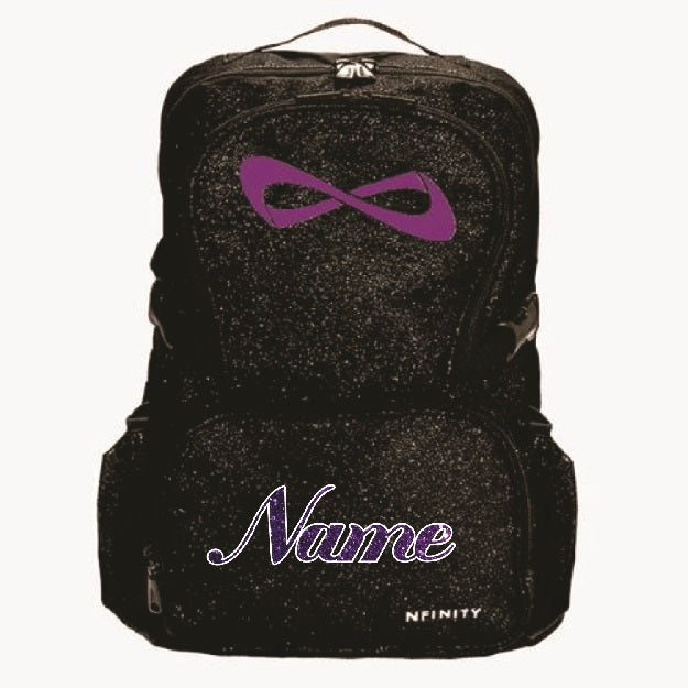 Personalized Nfinity Black Sparkle/Colour Logo Backpack