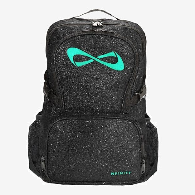 Nfinity Black Sparkle Backpack - Teal Logo