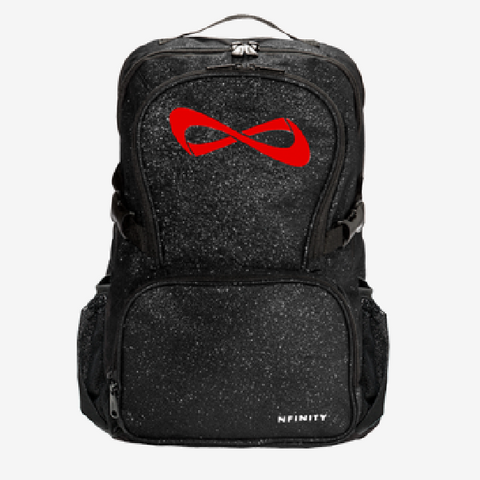 Nfinity Black Sparkle Backpack - Purple Logo